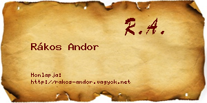 Rákos Andor névjegykártya