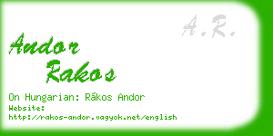 andor rakos business card